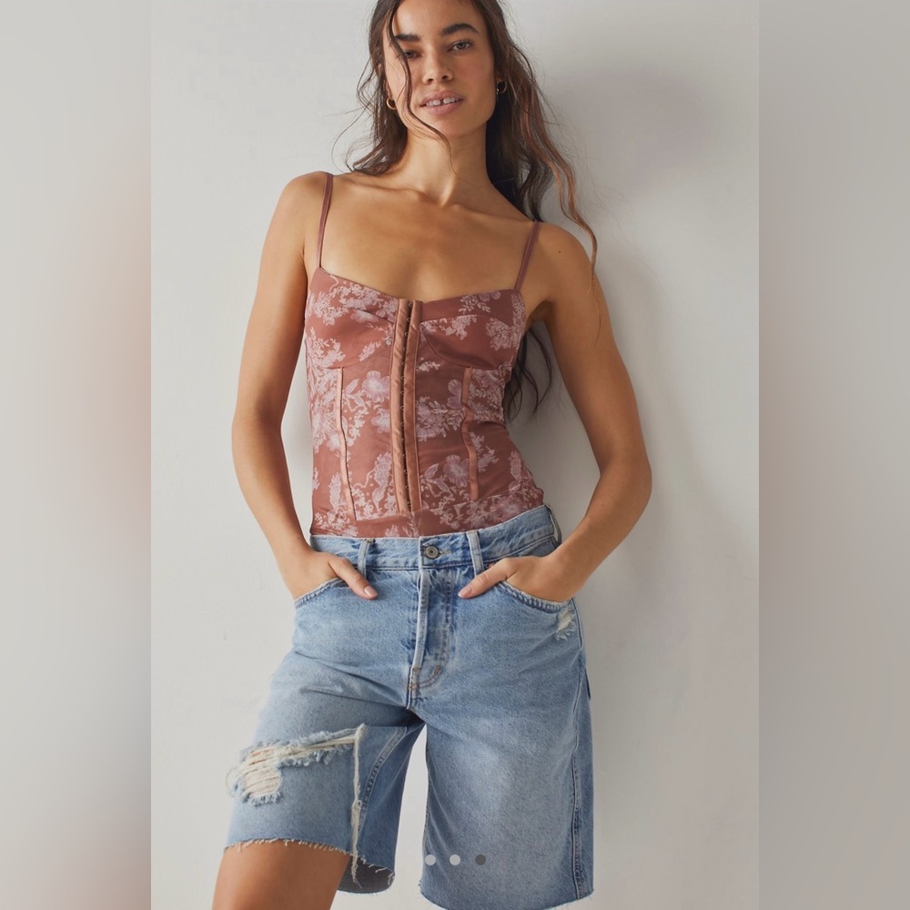 FREE PEOPLE Intimately Night Rhytmn Printed Bodysuit